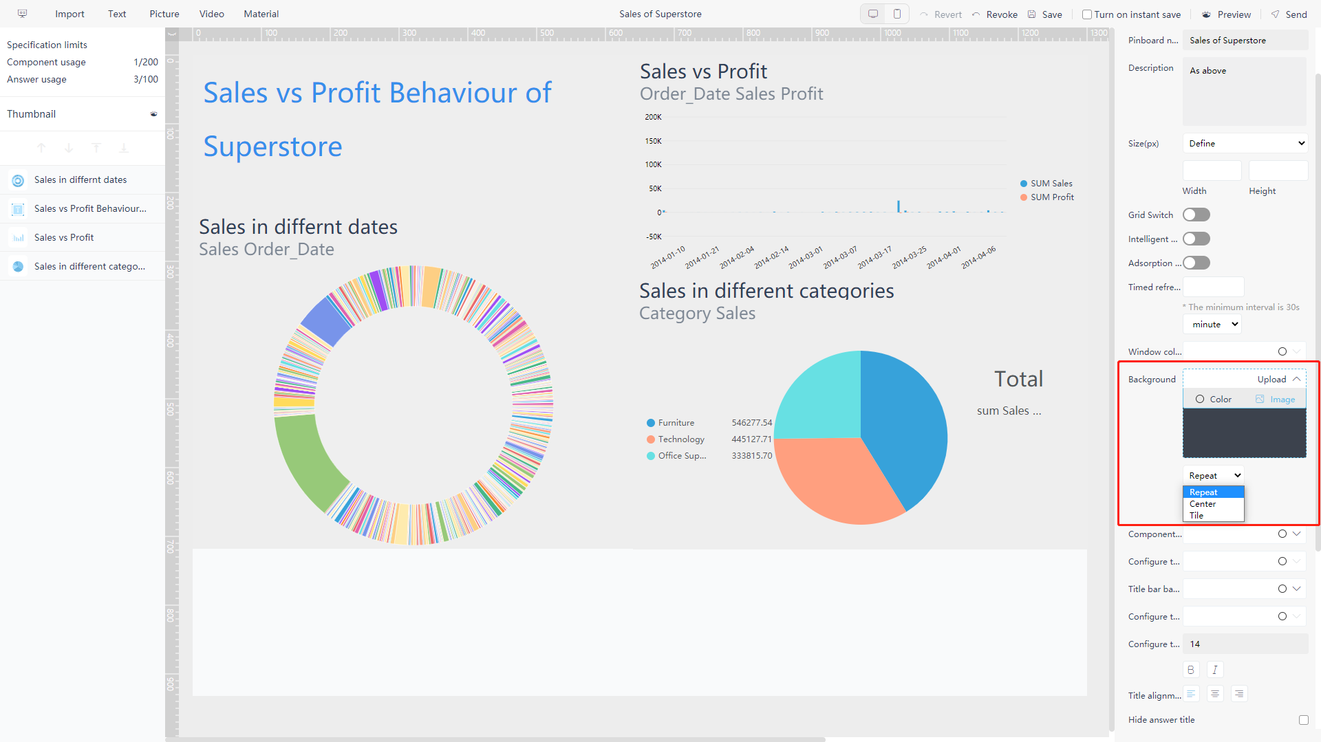 Figure 5-3-28 Global format - dashboard background